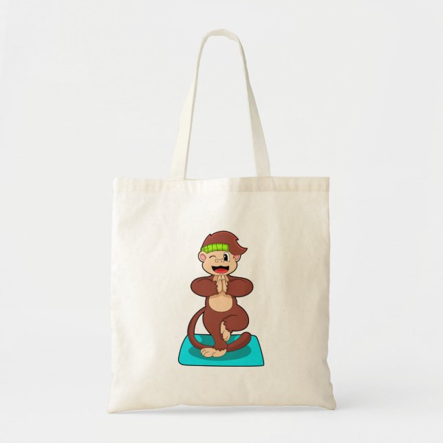 Tote Bag Singe au Yoga en position debout (Devant)