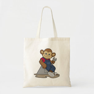 Tote Bag Singe comme mécanicien avec clé