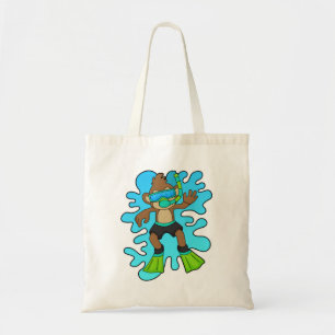 Tote Bag Singe comme plongeur avec tuba