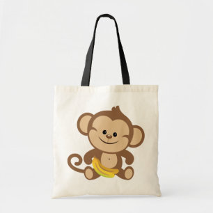 Tote Bag Singe de garçon avec la banane