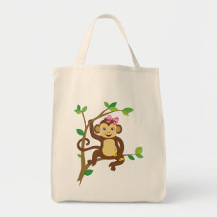 Tote Bag Singe mignon de petite fille