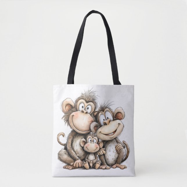 Tote Bag Singes mignons  (Devant)