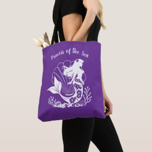 Tote Bag Sirène hawaïenne-Princesse de la mer-pourpre