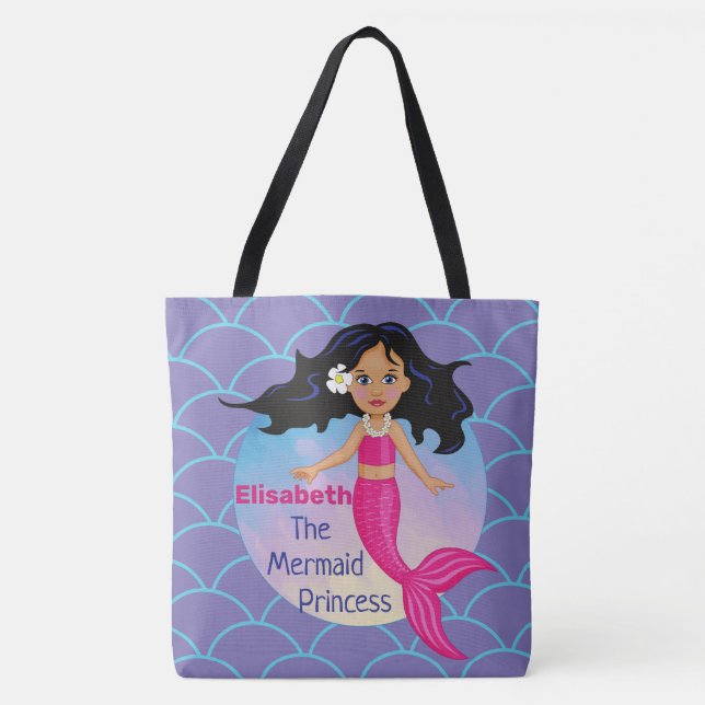 Tote Bag Sirène Magique Sous La Mer Anniversaire (Devant)