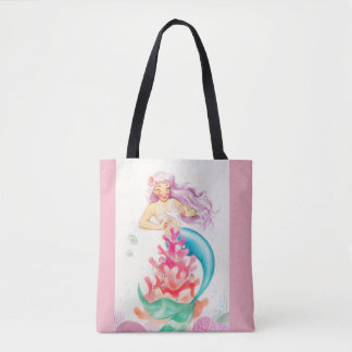 Tote Bag Sirène mignonne rose Fourre-tout