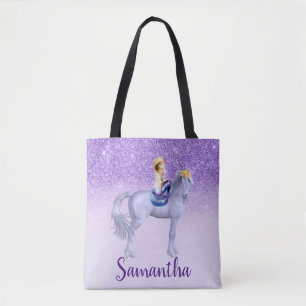 Tote Bag Sirène violette sur Unicorn Personnalisé