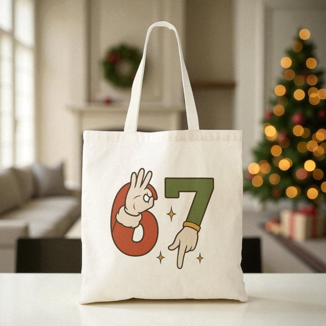 Tote Bag  Six Seven 67 6 7 Santa Elf Christmas Meme (Créateur téléchargé)