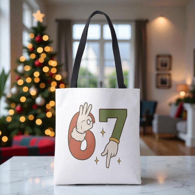 Tote Bag  Six Seven 67 6 7 Santa Elf Christmas Meme (Créateur téléchargé)
