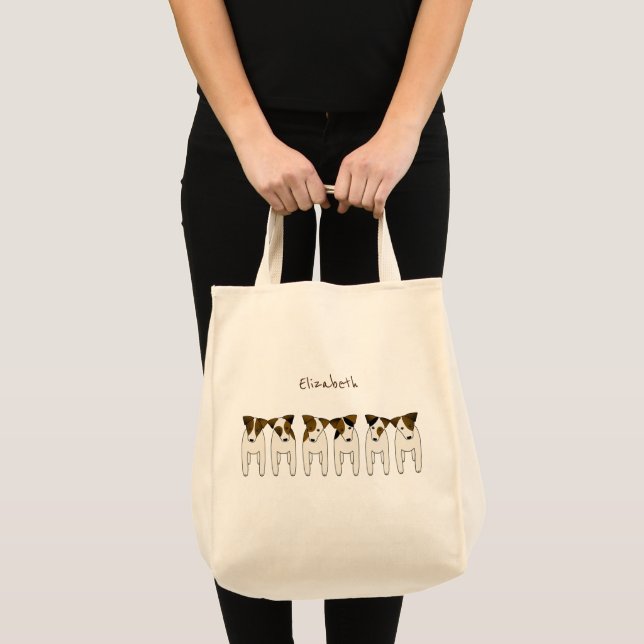 Tote Bag six terriers fanatiques Jack Russell chiens (Devant (produit))