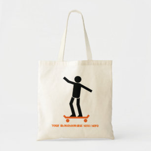 Tote Bag Skateboardeur sur son skateboard personnalisé
