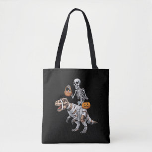 Tote Bag Skeleton équitation maman Dinosaur T rex Halloween