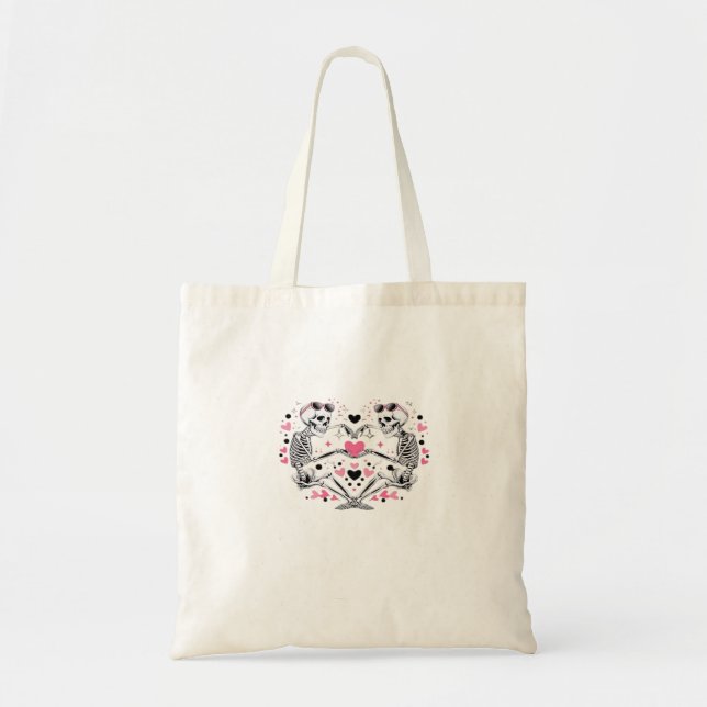 Tote Bag Skeleton Heart Mains Classique Viral (Devant)