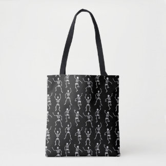 Tote Bag Skeletons Éffrayants noirs et blancs