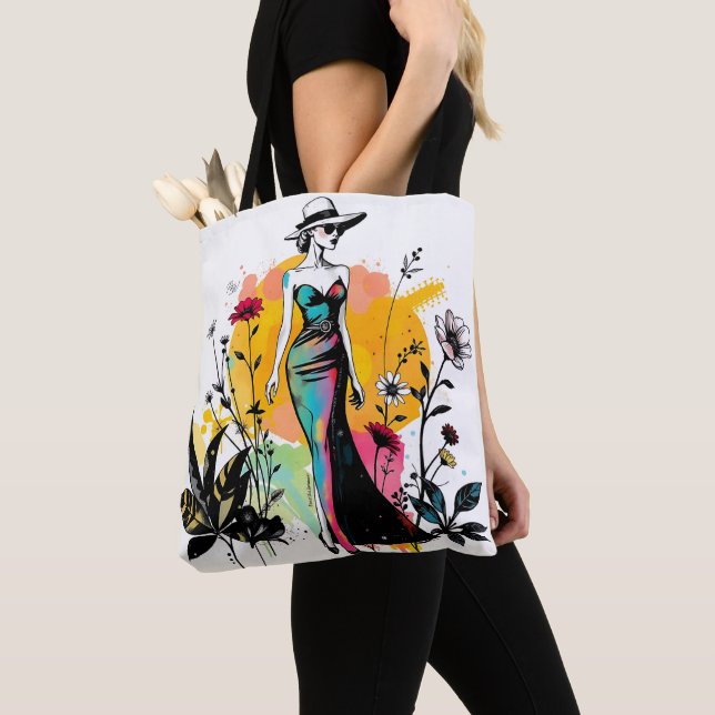 Tote Bag Sketch & Bloom Reversible Double faced ✏️🌸 (De près)