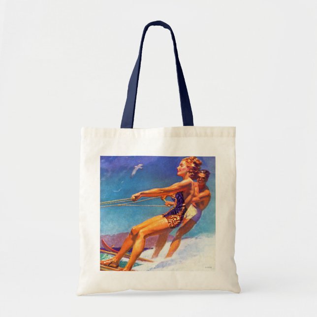 Tote Bag Skier nautique par McClelland Barclay (Devant)