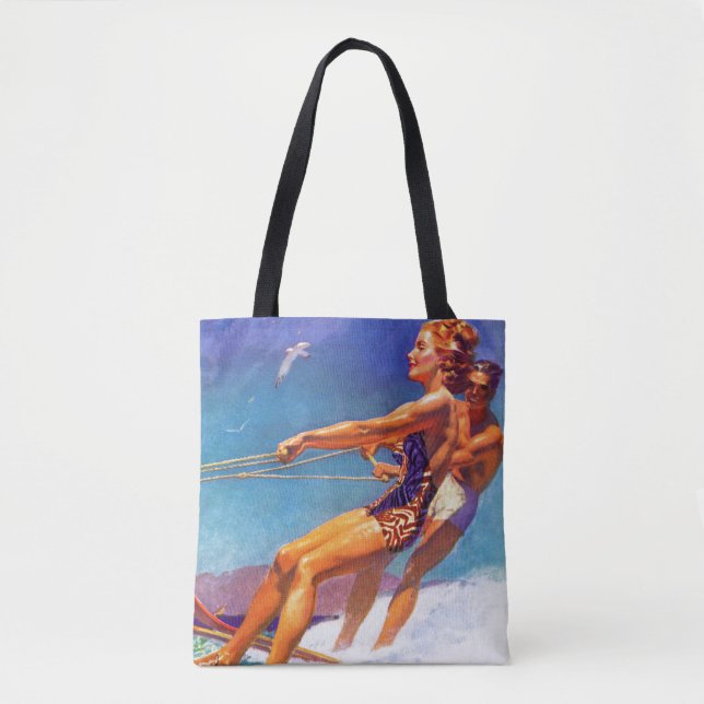 Tote Bag Skier nautique par McClelland Barclay (Devant)