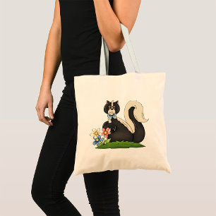 Tote Bag Skunk Avec Fleurs