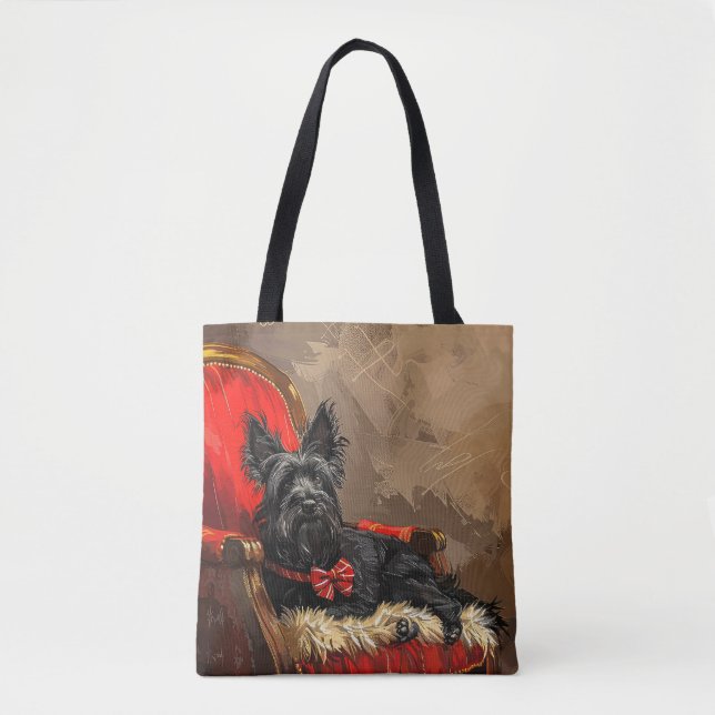 Tote Bag Skye Terrier Chien Festif de Noël (Devant)