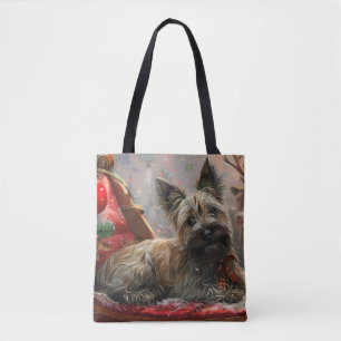 Tote Bag Skye Terrier Chien Festif de Noël