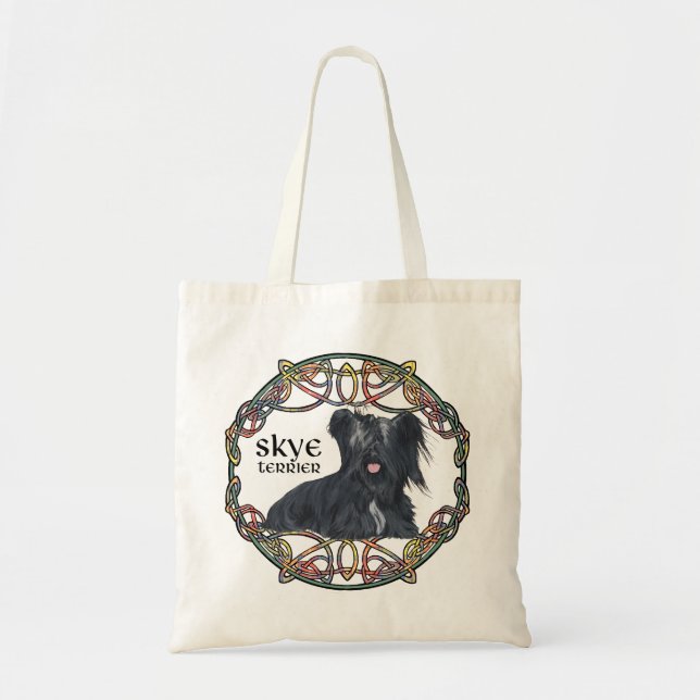 Tote Bag Skye Terrier dans Knotwork celtique - Buchanan Tar (Devant)