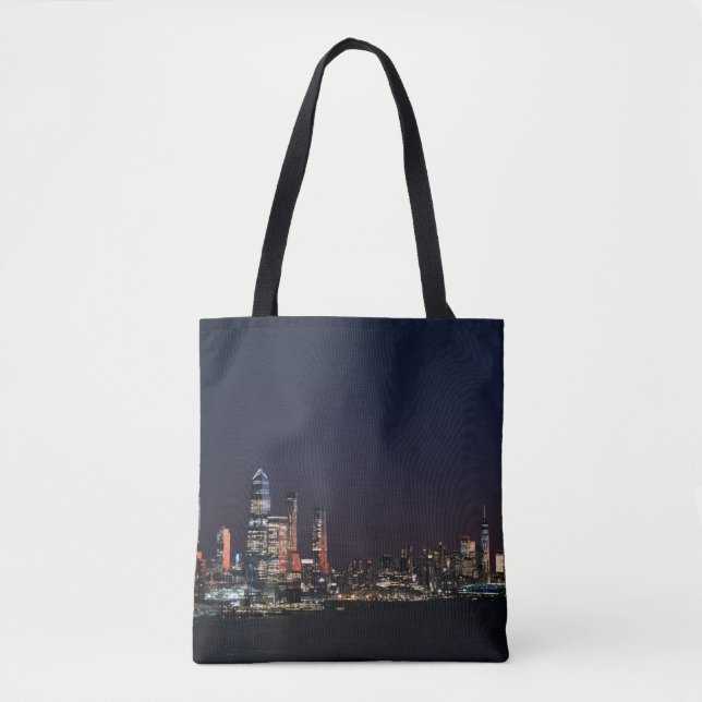 Tote Bag Skyline De New York La Nuit (Devant)