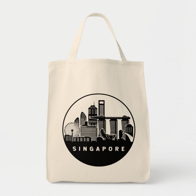 Tote Bag Skyline de Singapour (Devant)