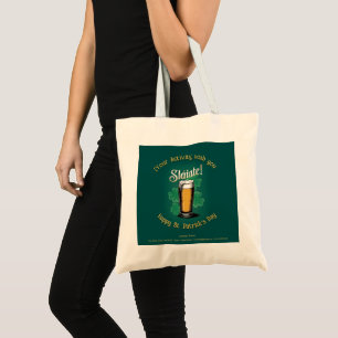 Tote Bag Slàinte ! Saint Patrick's Day Pint of Beer on Gree