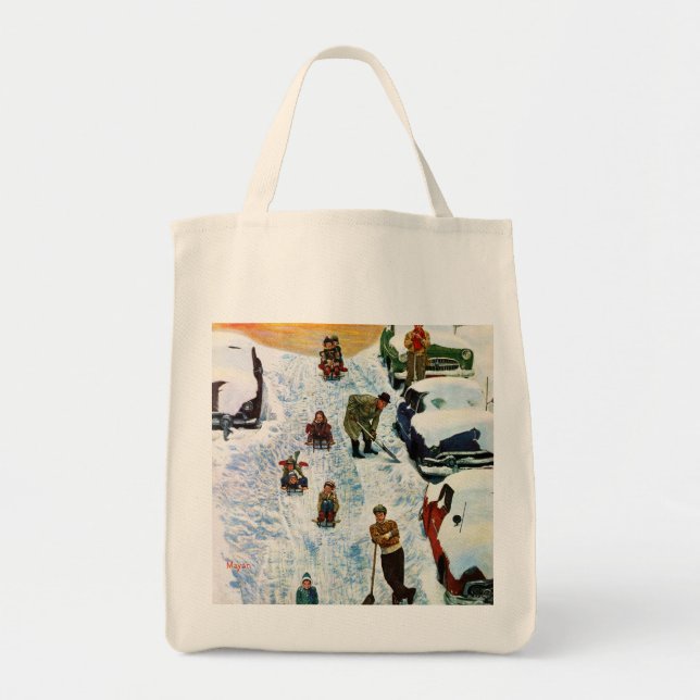 Tote Bag Sledding et creuser (Devant)