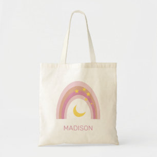 Tote Bag 'Sleepytime Rainbow', Girls Cute Boho Pink personn