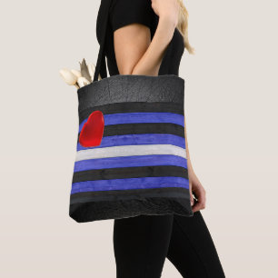 Tote Bag SlipperyJoe's Gay Leather Pride drapeau royal noir
