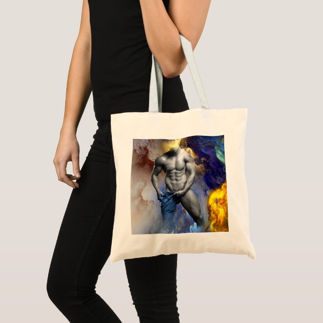 Tote Bag SlipperyJoe's musculaire physique chemise vapeur (Devant (produit))