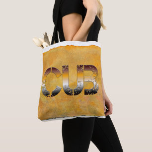Tote Bag SlipperyJoe's petit ours mots or brun brun blanc