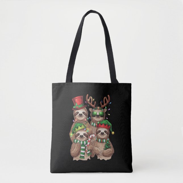 Tote Bag Sloth Christmas Joyeux Slothmas Sloth Lover Cadeau (Devant)