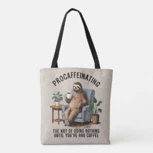Tote Bag Sloth Coffee Fourre-tout