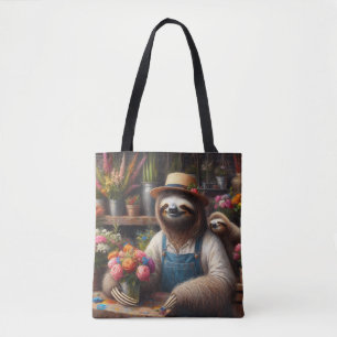 Tote Bag Sloth Florist