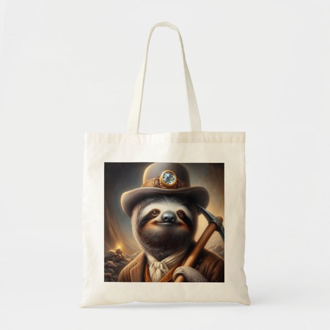 Tote Bag Sloth Gold Miner (Devant)
