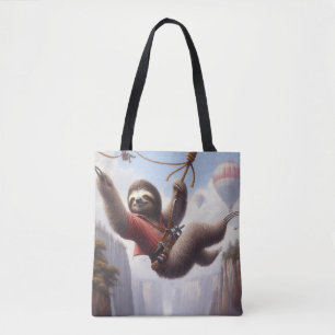 Tote Bag Sloth Ziplining