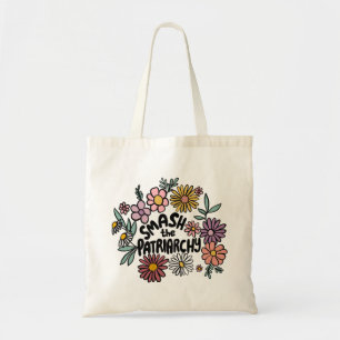 Tote Bag SMASH the PATRIARCHY Floral mignonne Daisy à la ma