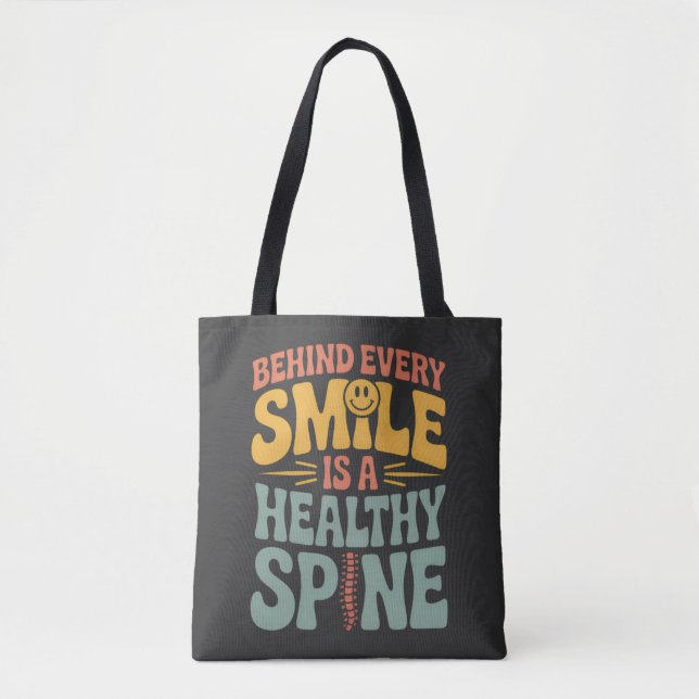 Tote Bag Smile Healthy Spine Chiropractor Conception de dev (Devant)