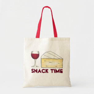Tote Bag Snack Time Red Merlot Vin + Brie Dégustation de fr