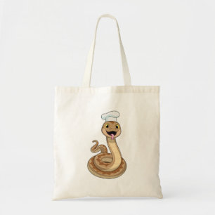 Tote Bag Snake as Cook avec Chef casquette