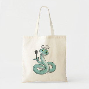 Tote Bag Snake as Cook avec Chef casquette