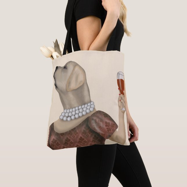 Tote Bag Snob de vin du Labrador jaune (De près)