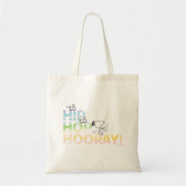 Tote Bag Snoopy Hip hop Hooray Pâques (Devant)