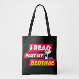 Tote Bag Snoopy "I Read Past My Bedtime"