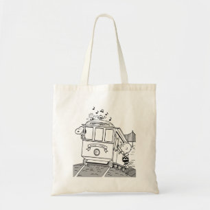 Tote Bag Snoopy, Woodstock & Charlie Brown sur un chariot