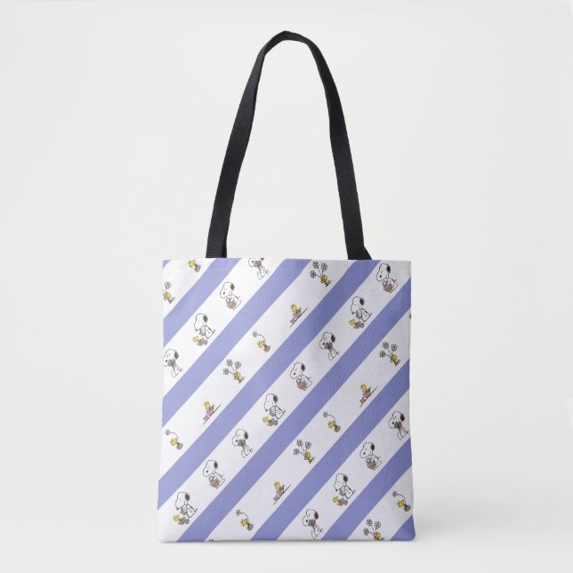 Tote Bag Snoopy & Woodstock Motif de Pâques (Devant)