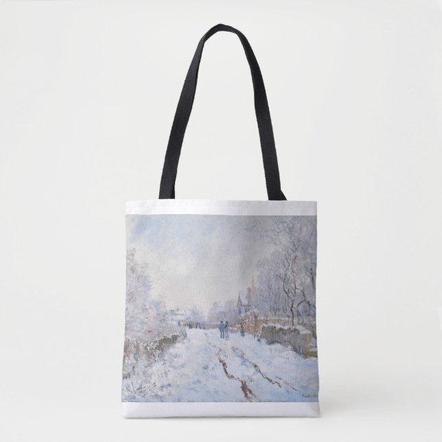 Tote Bag Snow at Argenteuil by Claude Monet (Devant)