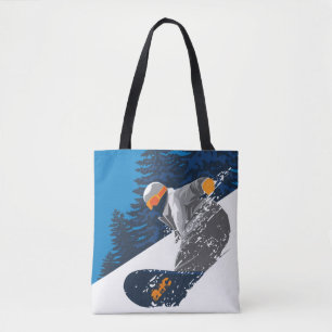 Tote Bag Snowboard, Montagne, sports extrêmes
