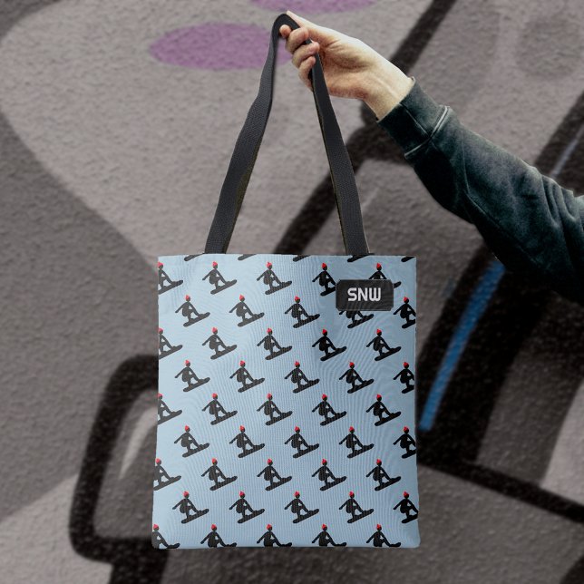 Tote Bag Snowboarder attraper l'air - ajouter un nom ou des (Créateur téléchargé)